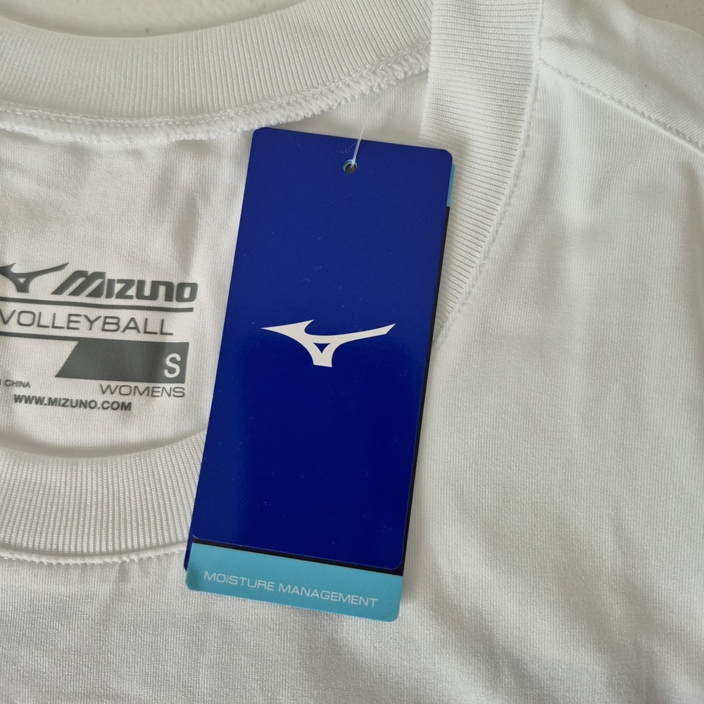 Mizuno Volleball‎ Shirt Womens Small Navy/White Drylite Short Sleeve NEW - Picture 6 of 11